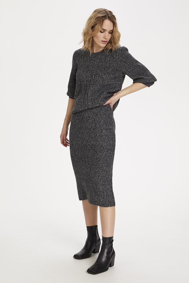 dark grey a line skirt