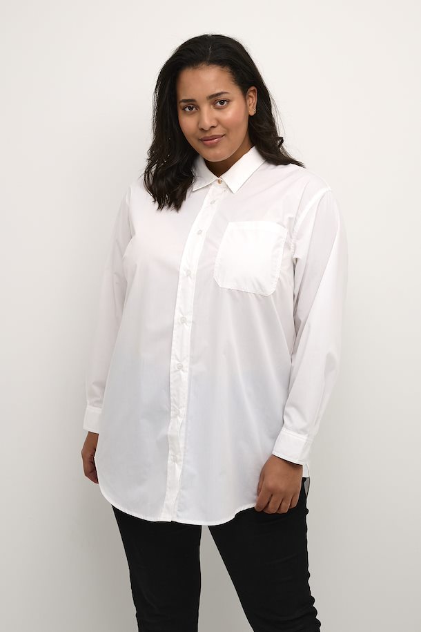 Plus Size Loose Fit Dress shirt, White